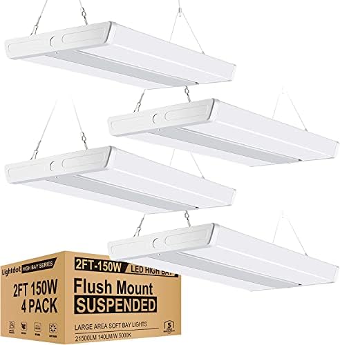 4 חבילות Led Light Bay Shop Light, 2ft 150W 21500LM 140LM/W [600W HP